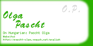 olga pascht business card